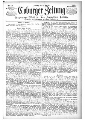 Coburger Zeitung Freitag 15. Oktober 1886