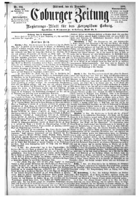 Coburger Zeitung Mittwoch 10. November 1886