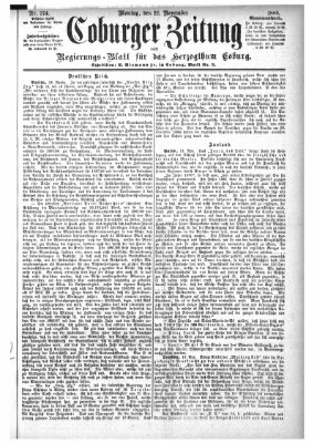 Coburger Zeitung Montag 22. November 1886