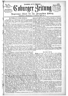 Coburger Zeitung Samstag 27. November 1886