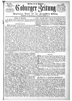 Coburger Zeitung Montag 29. November 1886