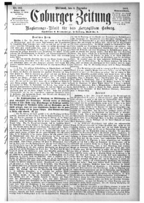 Coburger Zeitung Mittwoch 8. Dezember 1886