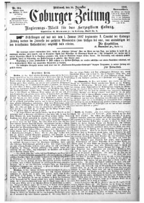 Coburger Zeitung Mittwoch 29. Dezember 1886