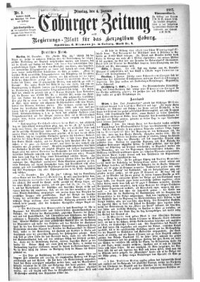 Coburger Zeitung Dienstag 4. Januar 1887