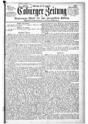 Coburger Zeitung Montag 10. Januar 1887