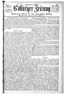 Coburger Zeitung Dienstag 11. Januar 1887