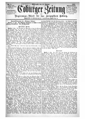 Coburger Zeitung Mittwoch 12. Januar 1887