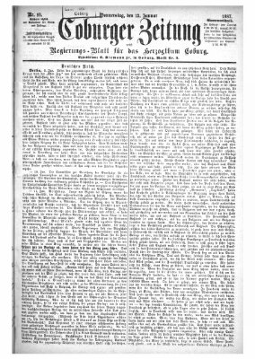 Coburger Zeitung Donnerstag 13. Januar 1887