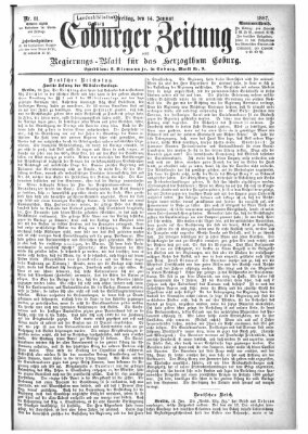 Coburger Zeitung Freitag 14. Januar 1887