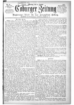 Coburger Zeitung Dienstag 25. Januar 1887