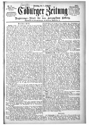 Coburger Zeitung Montag 7. Februar 1887