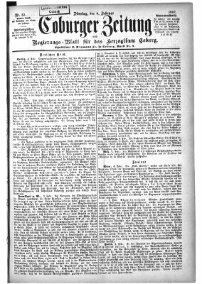 Coburger Zeitung Dienstag 8. Februar 1887