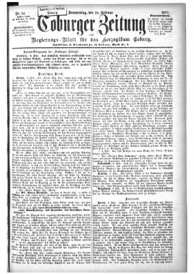 Coburger Zeitung Donnerstag 10. Februar 1887