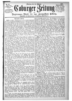 Coburger Zeitung Dienstag 15. Februar 1887