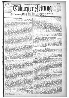 Coburger Zeitung Samstag 19. Februar 1887