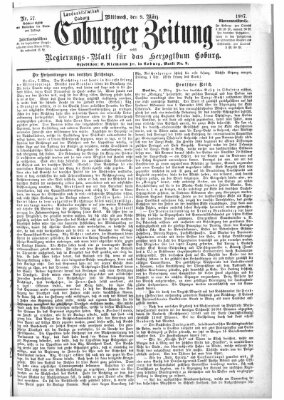 Coburger Zeitung Mittwoch 9. März 1887