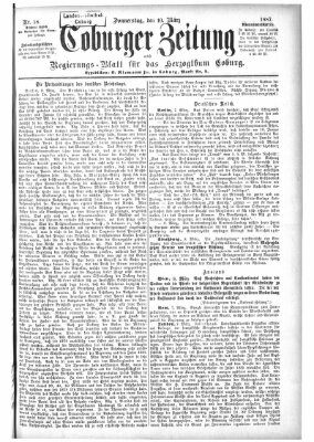 Coburger Zeitung Donnerstag 10. März 1887