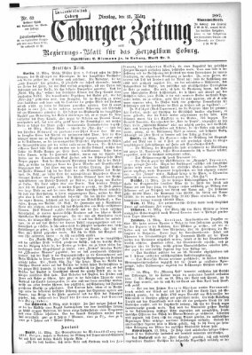 Coburger Zeitung Dienstag 15. März 1887