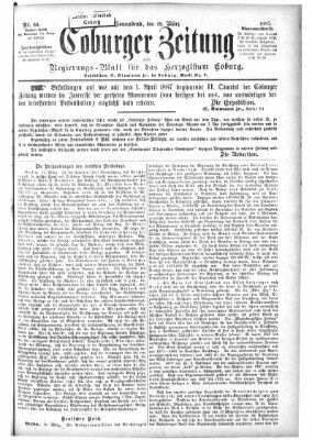 Coburger Zeitung Samstag 19. März 1887