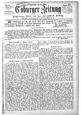 Coburger Zeitung Mittwoch 23. März 1887