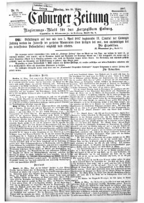 Coburger Zeitung Montag 28. März 1887