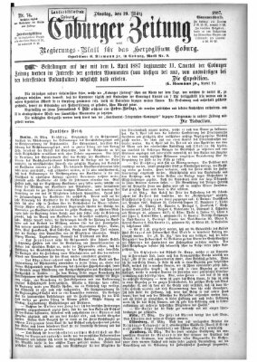 Coburger Zeitung Dienstag 29. März 1887