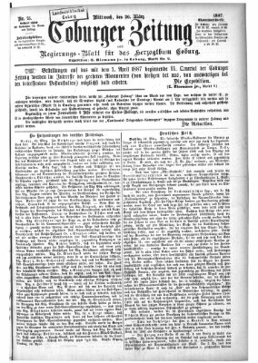 Coburger Zeitung Mittwoch 30. März 1887