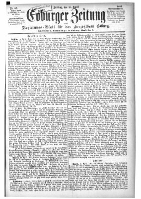 Coburger Zeitung Freitag 15. April 1887