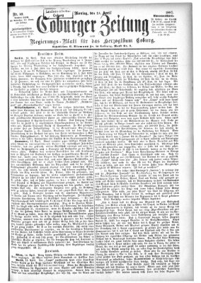 Coburger Zeitung Montag 18. April 1887