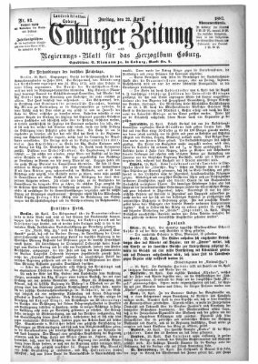 Coburger Zeitung Freitag 22. April 1887