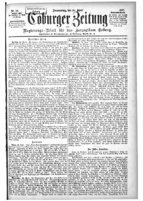 Coburger Zeitung Donnerstag 28. April 1887