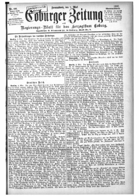 Coburger Zeitung Samstag 7. Mai 1887