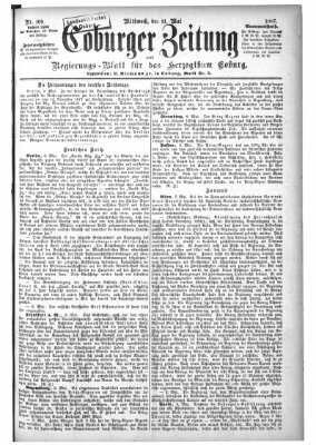 Coburger Zeitung Mittwoch 11. Mai 1887