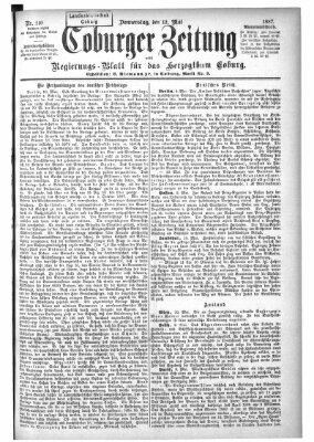 Coburger Zeitung Donnerstag 12. Mai 1887