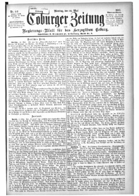 Coburger Zeitung Montag 16. Mai 1887