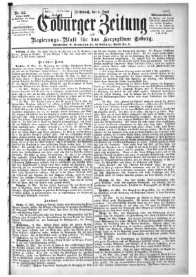 Coburger Zeitung Mittwoch 1. Juni 1887