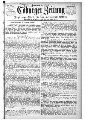 Coburger Zeitung Donnerstag 2. Juni 1887