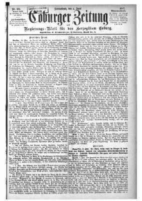 Coburger Zeitung Samstag 4. Juni 1887