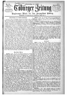 Coburger Zeitung Donnerstag 9. Juni 1887