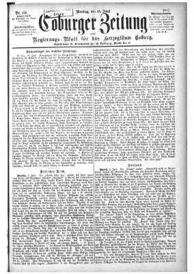 Coburger Zeitung Montag 13. Juni 1887