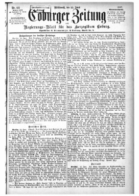 Coburger Zeitung Mittwoch 15. Juni 1887