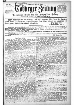 Coburger Zeitung Donnerstag 23. Juni 1887