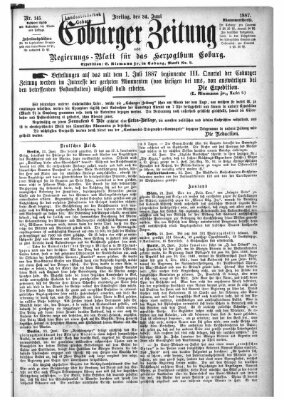 Coburger Zeitung Freitag 24. Juni 1887