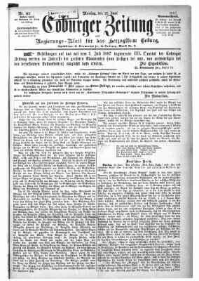 Coburger Zeitung Montag 27. Juni 1887