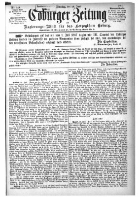 Coburger Zeitung Dienstag 28. Juni 1887