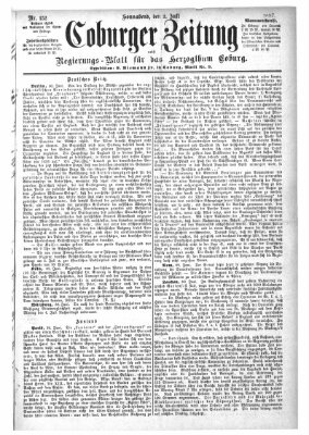 Coburger Zeitung Samstag 2. Juli 1887