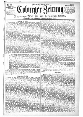 Coburger Zeitung Donnerstag 14. Juli 1887