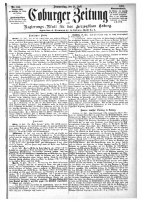 Coburger Zeitung Donnerstag 21. Juli 1887