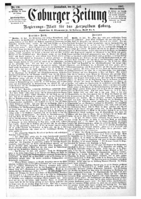 Coburger Zeitung Samstag 23. Juli 1887