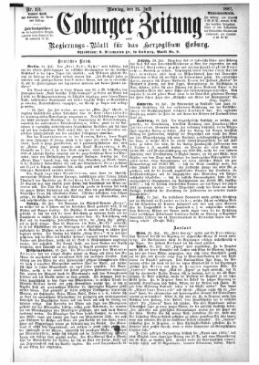 Coburger Zeitung Montag 25. Juli 1887